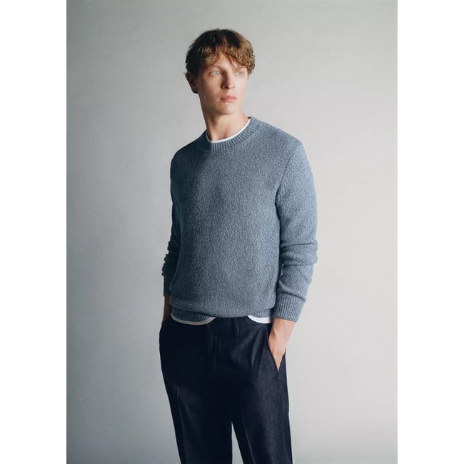 SWEATER CACTUS bleu ciel <span itemprop=