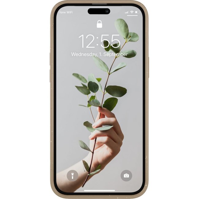Coque bumper iPhone 14 Pro transparent Taupe transparent <span itemprop=