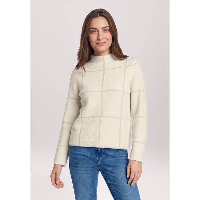 Pull-over en maille à fils de fil textile pastel sand <span itemprop=