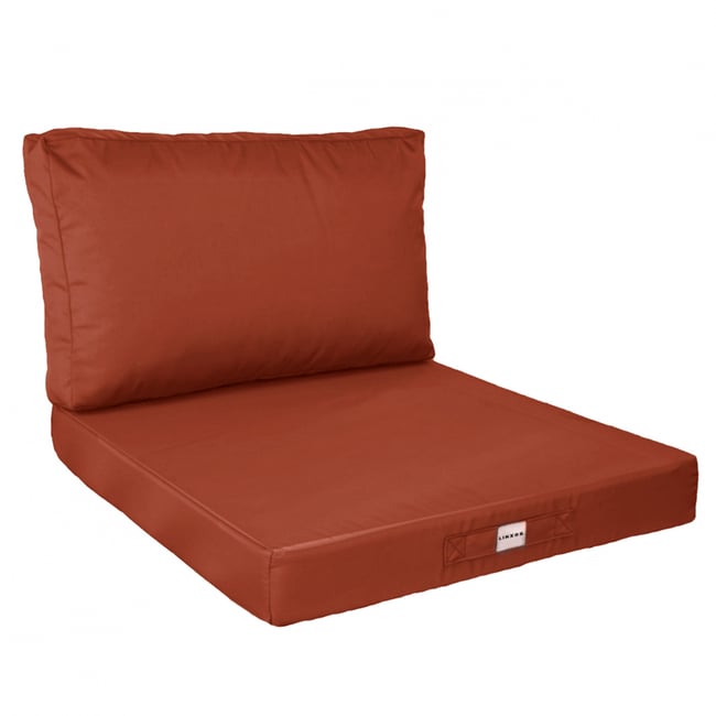 Kit de coussins pour salon de jardin déhoussables - 50 x 50 cm terracotta <span itemprop=