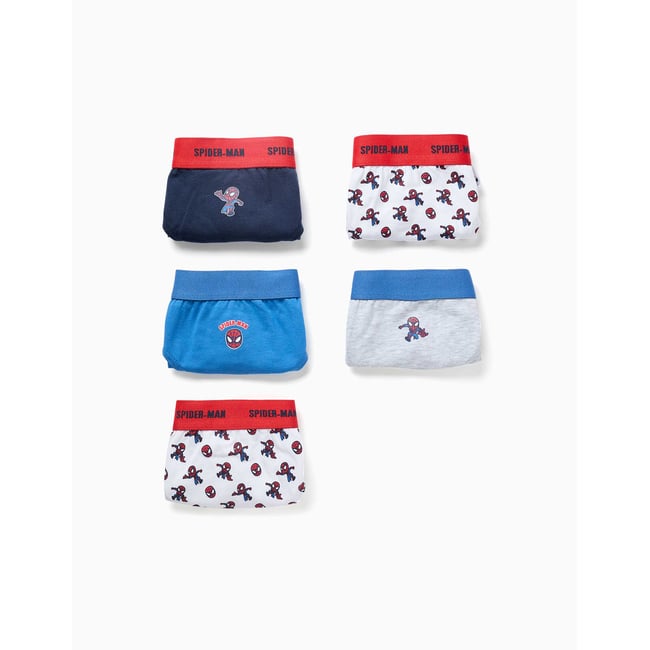 Lot de 5 slips en coton avec imprimés Spider-Man multicolore <span itemprop=