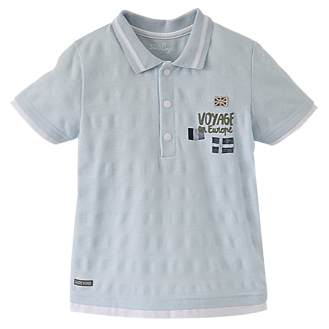 Polo jersey garcon manche courte les grands de sucre d'orge bleu <span itemprop=
