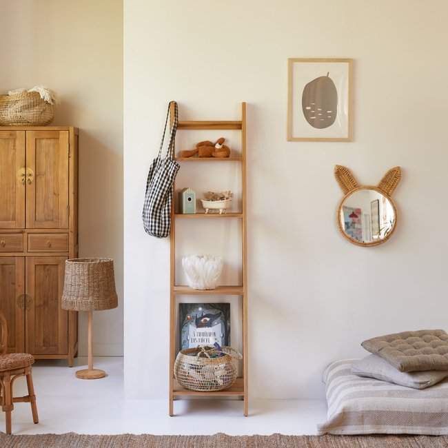 Bibliothèque enfant en teck massif BAHYA Couleur naturel <span itemprop=