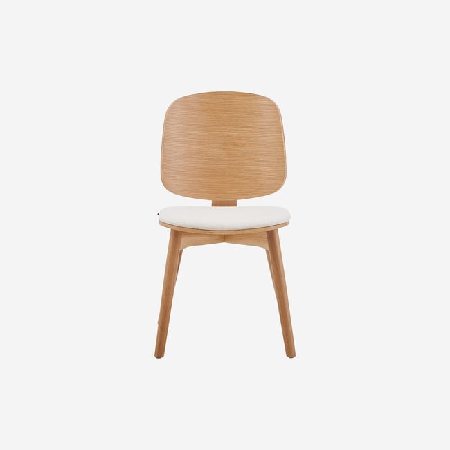 Lot de 2 chaises en tissu texturé et chêne massif Couleur crème <span itemprop=