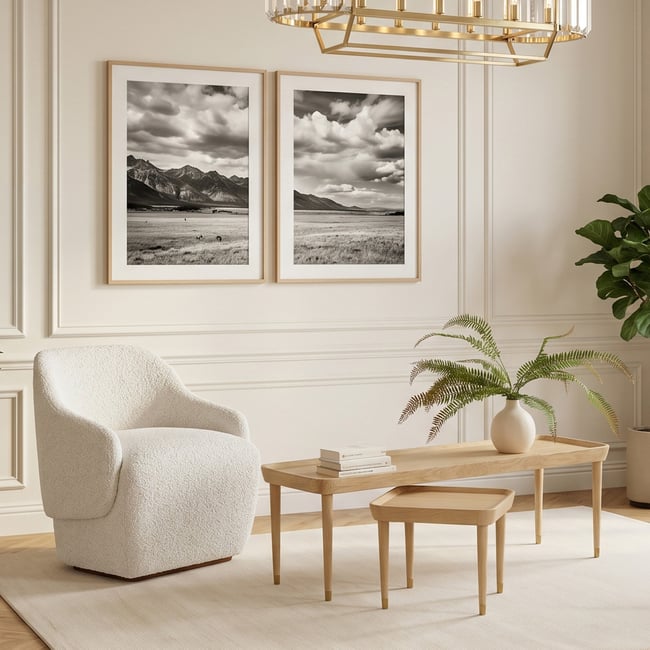 Table basse longiligne style contemporain, pieds en chêne massif MALIBU Couleur beige <span itemprop=
