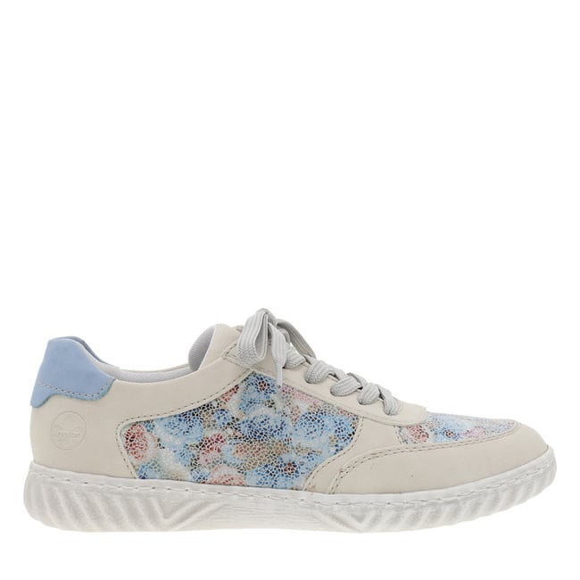 Tennis FEMME RIEKER® bleu ciel et à lacets et zip latéral bleu clair <span itemprop=