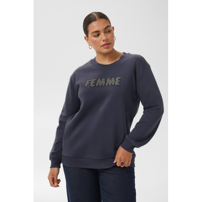 Sweatshirt bleu argent graphite/silver artwork <span itemprop=
