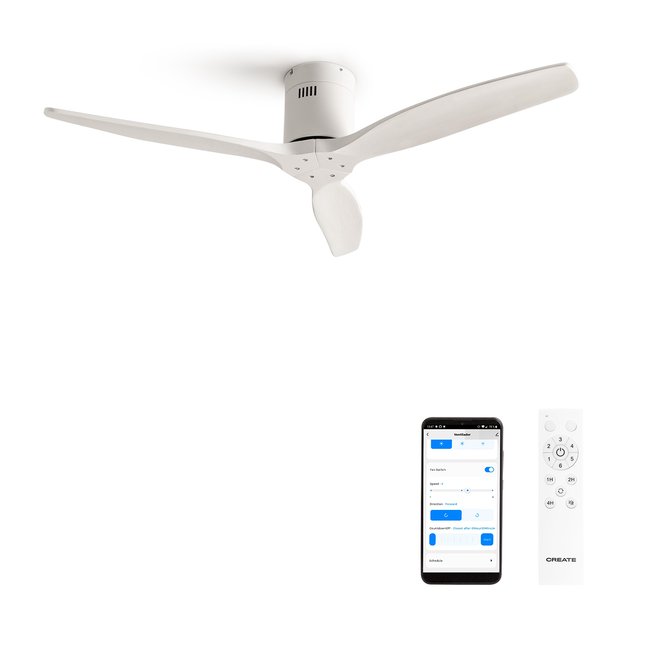 Ventilateur de plafond 40W sans lumière avec Wi-Fi WIND CALM NATURAL WOOD - CREATE