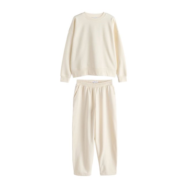 Jogging et sweat col rond bébé, lot de 2 écru <span itemprop=