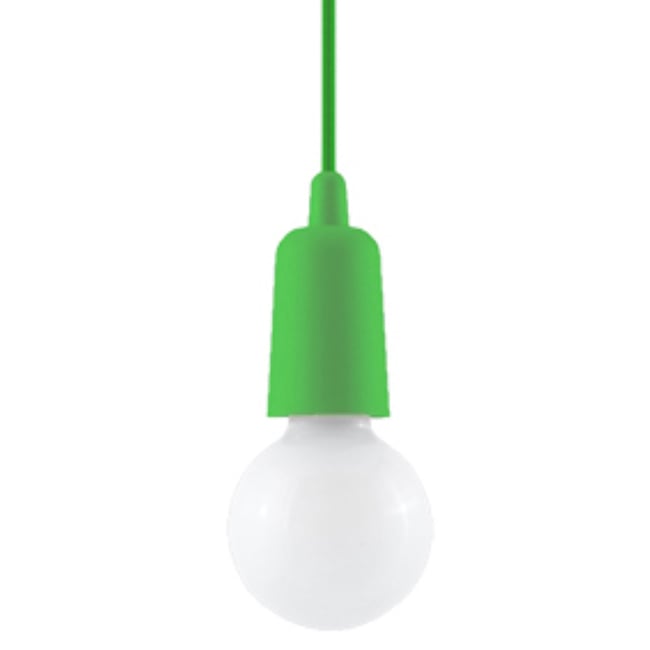 Suspension PVC Vert E27 1 Diego Couleur vert <span itemprop=