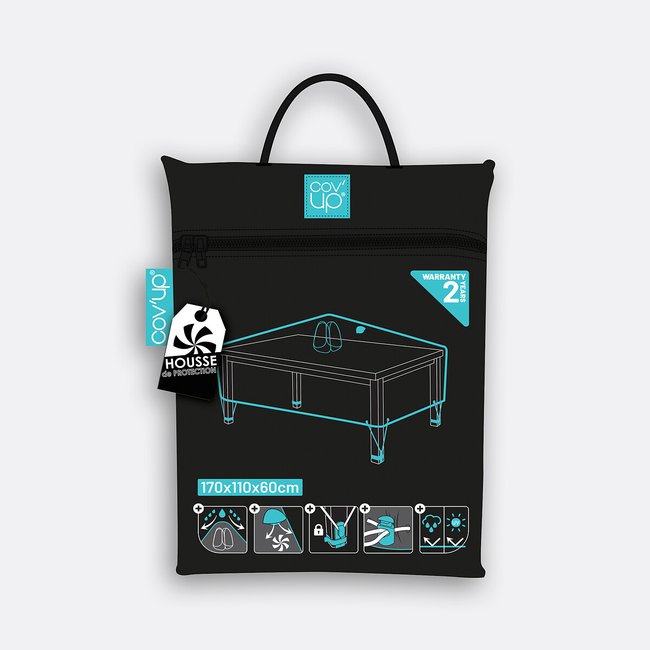 Funda protectora para la mesa de jardín L170 Pext negro <span itemprop=