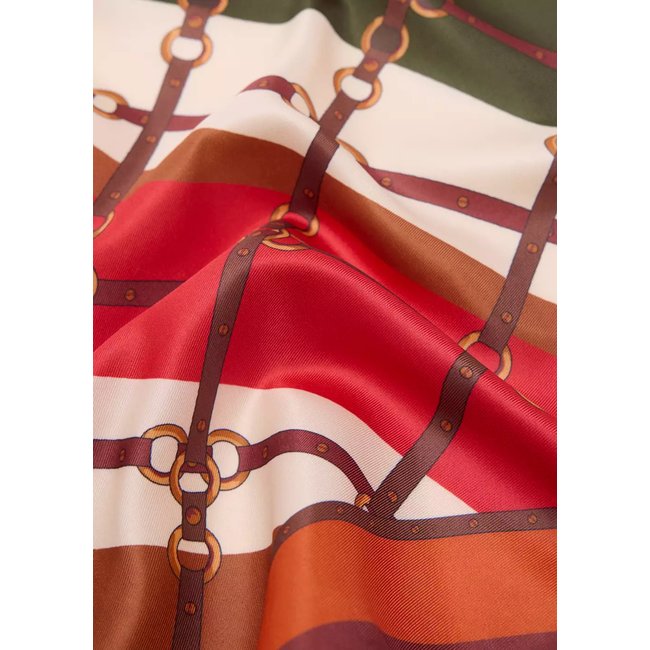 Foulard imprimé géométrique orange <span itemprop=