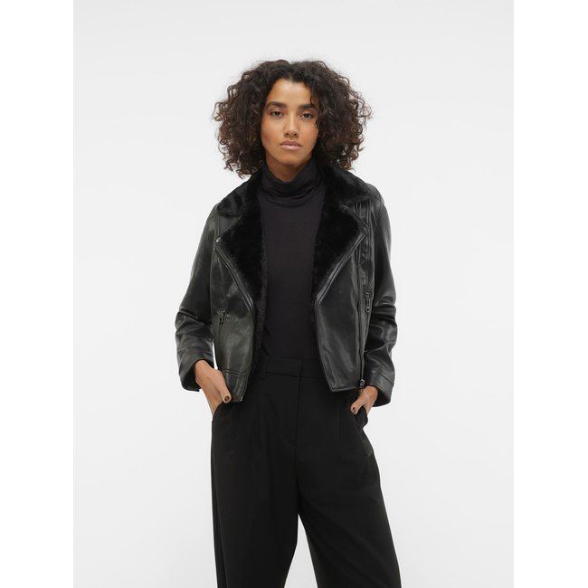 Veste de motard en simili-cuir VERO MODA black 1 <span itemprop=