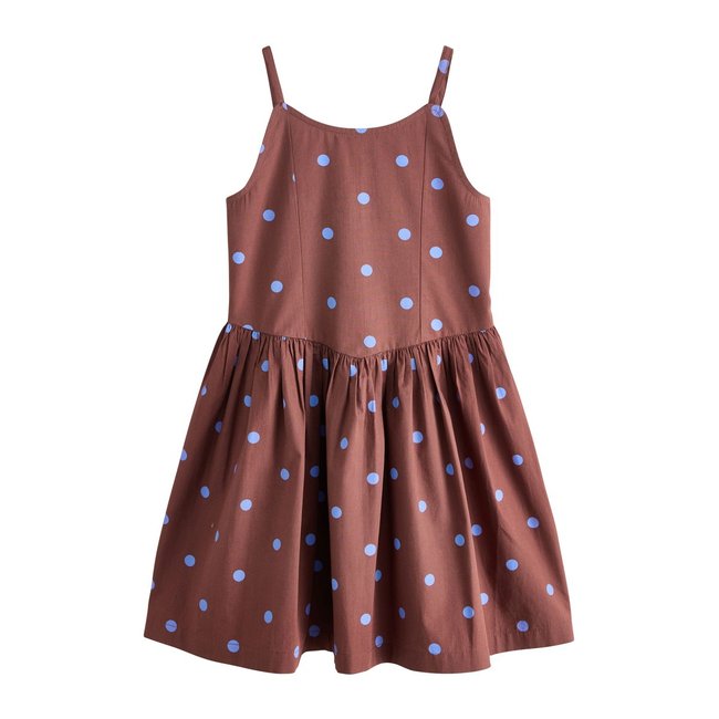 Robe à liens tache brun chocolat <span itemprop=