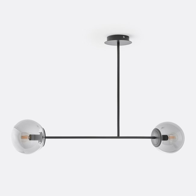 Hängeleuchte Atea, Stahl und Rauchglas rauchglas <span itemprop=