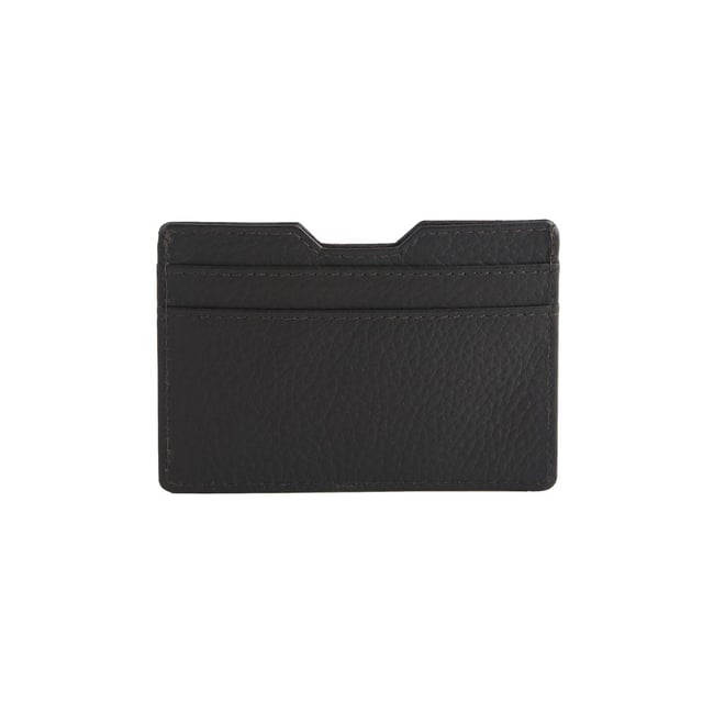 Porte-cartes en cuir pleine fleur marron <span itemprop=