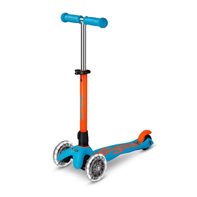 Trottinette 3 roues Mini Micro Deluxe Néon Sunset  LED orange <span itemprop=