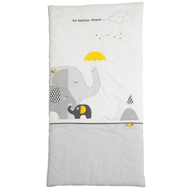Edredon pour lit bébé en coton gris <span itemprop=