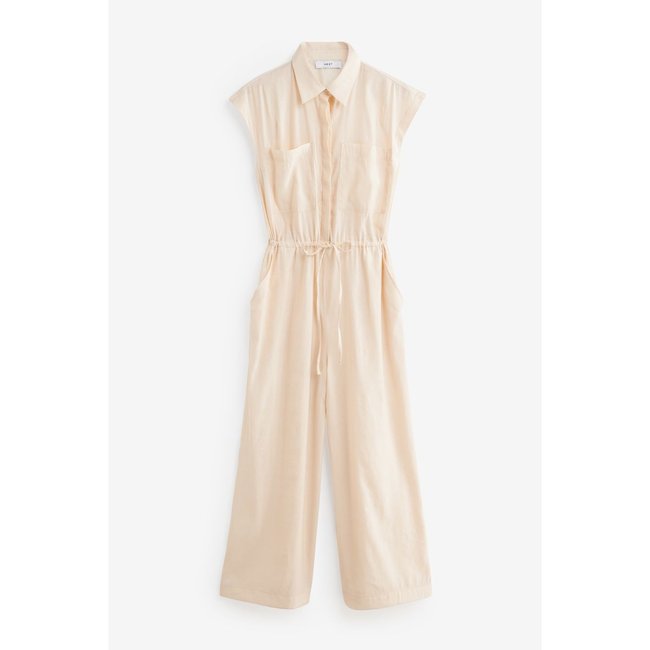 Combi-pantalon style militaire crème <span itemprop=