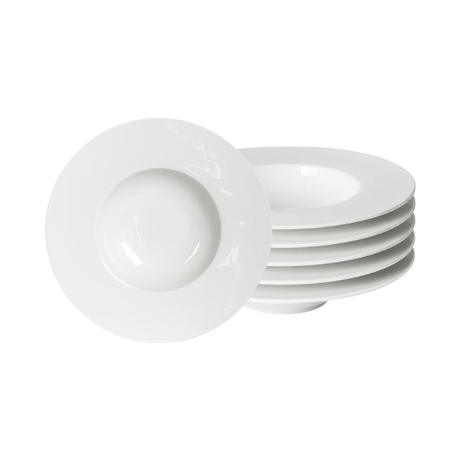 Assiette creuse Zen 23 cm (lot de 6) Couleur blanc <span itemprop=