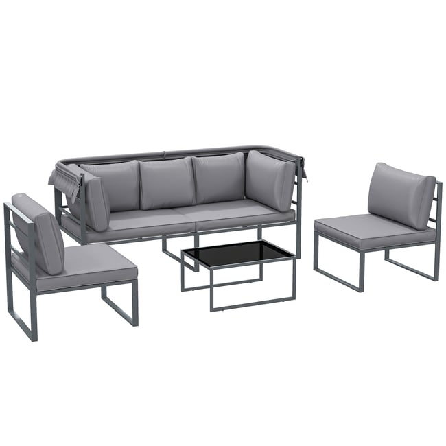 Ensemble de canapés de jardin Polyester Gris gris <span itemprop=