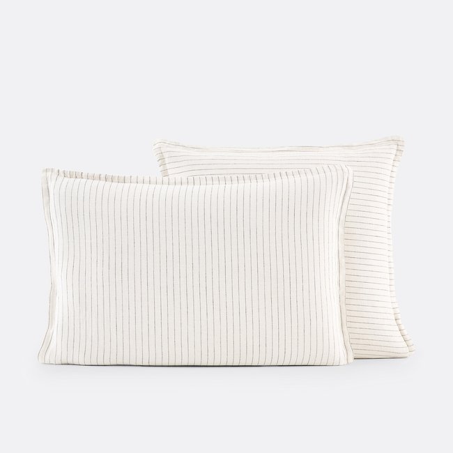 Funda de almohada de lino lavado, Linot Rayé rayas <span itemprop=