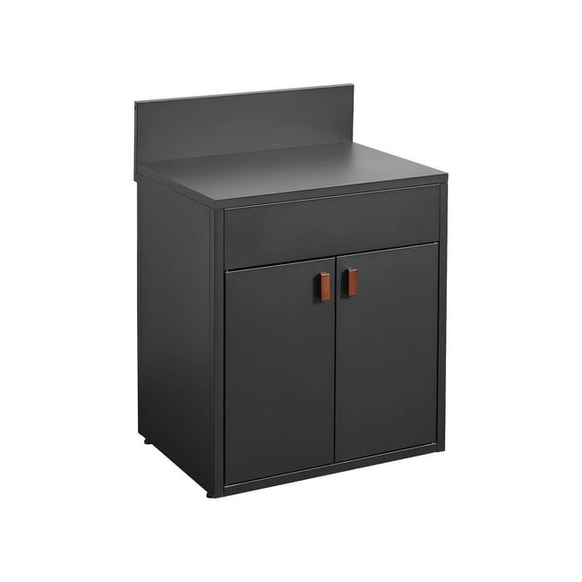 Module de cuisine extérieure acier 2 portes L80cm THIRA noir <span itemprop=