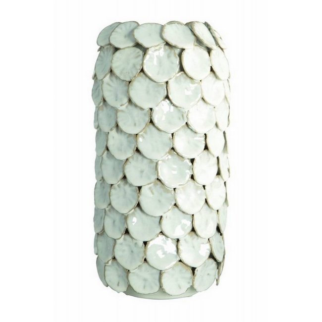 Grand vase pétales grès  Dot Couleur écru <span itemprop=