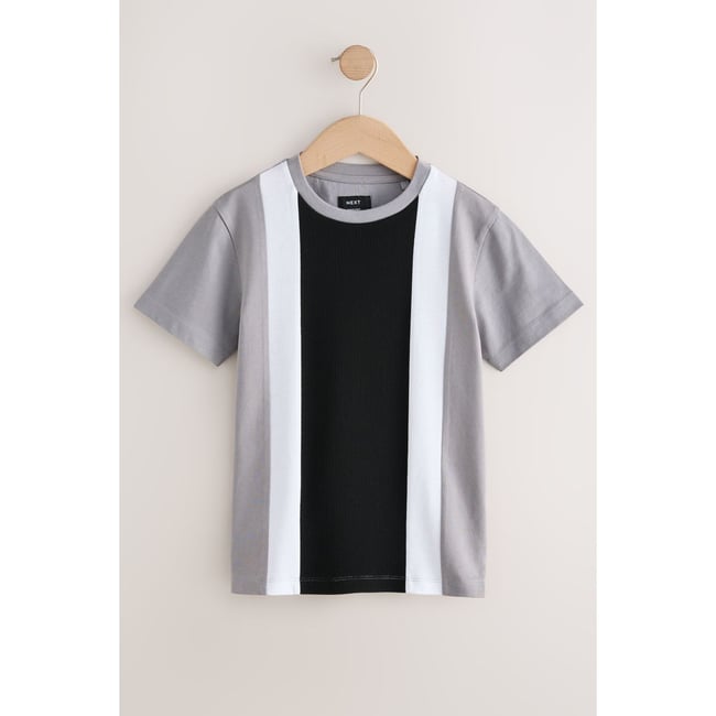 T-shirt multicolore à manches courtes gris/noir <span itemprop=