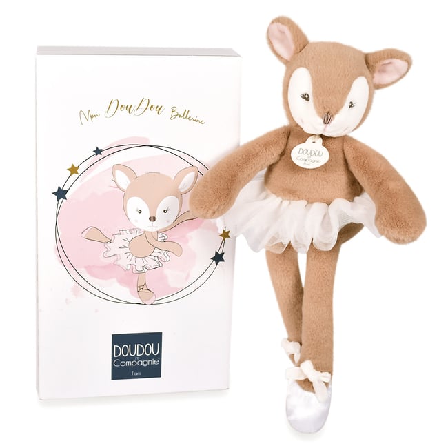 Peluche mon doudou ballerine faon beige <span itemprop=