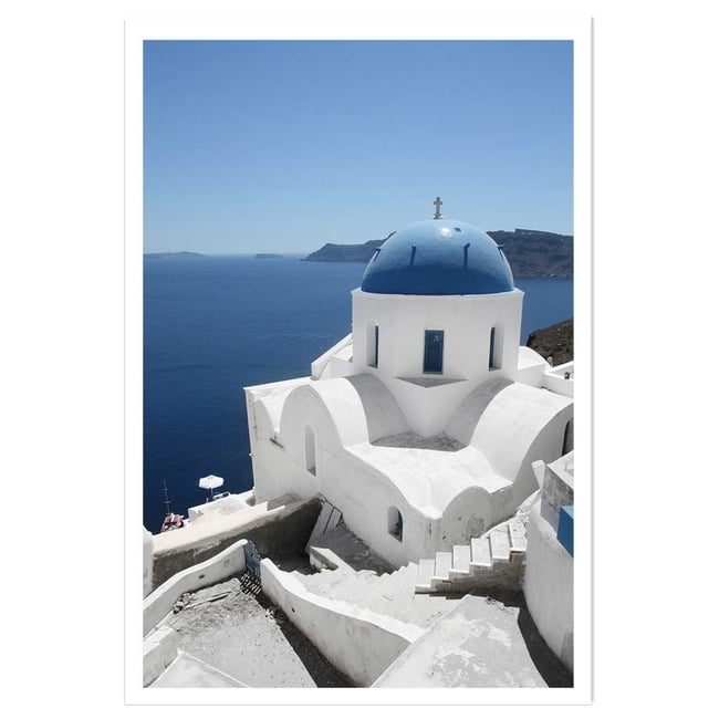 Poster dôme bleu santorin - HEXOA