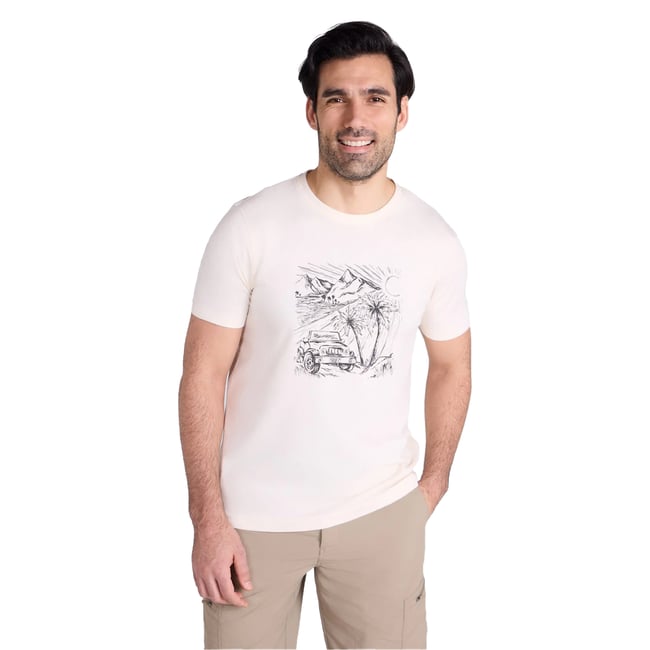 T-shirt en coton bio motif/style imprimé OCEAN DRIVE blanc cassé <span itemprop=
