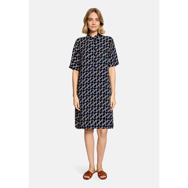 Robe-chemisier à impression dark blue/brown <span itemprop=
