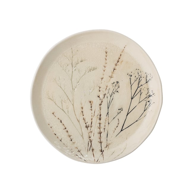 Assiette en grès Bea Couleur blanc <span itemprop=