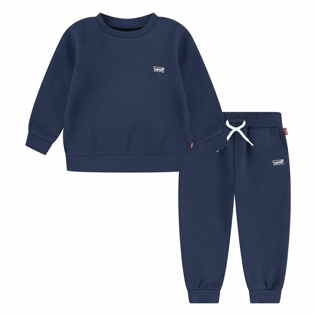 Ensemble sweat et jogging en molleton bleu marine <span itemprop=