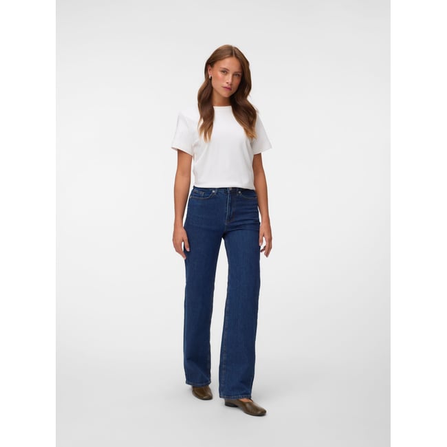Jean À Coupe Large dark blue denim <span itemprop=