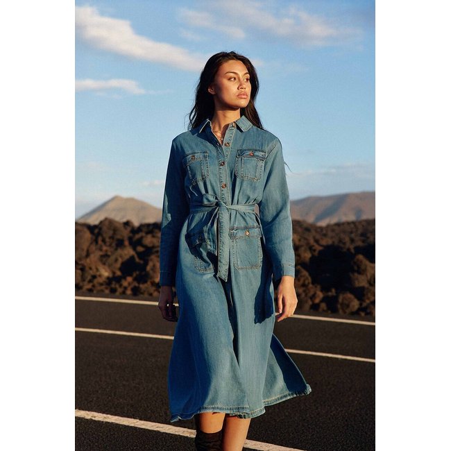 Chemisier media lunghezza in denim stone, RENLY blu stone LA PETITE ETOILE