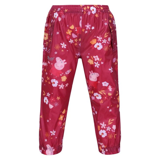 Pantalon imperméable FLORAL rose foncé / orange <span itemprop=