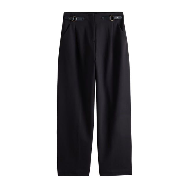 Pantalon bouffant en point de rome épais noir <span itemprop=