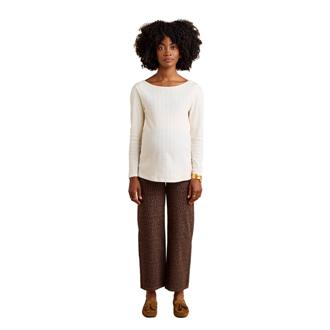 T-shirt de grossesse manches longues écru <span itemprop=