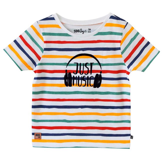 Tee shirt cenzo multicolore blanc <span itemprop=