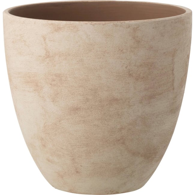 Cache-pot rond en céramique Couleur beige clair <span itemprop=