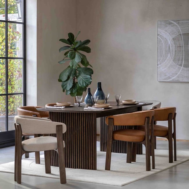 Owen Extendable Oak Dining Table (Seats 6), dark oak wood, ÉDITÉ