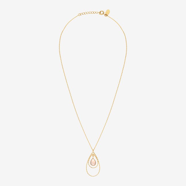 Collier selma calcedoine rose rose <span itemprop=