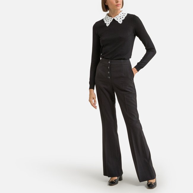 Pantalon boutonne taille haute