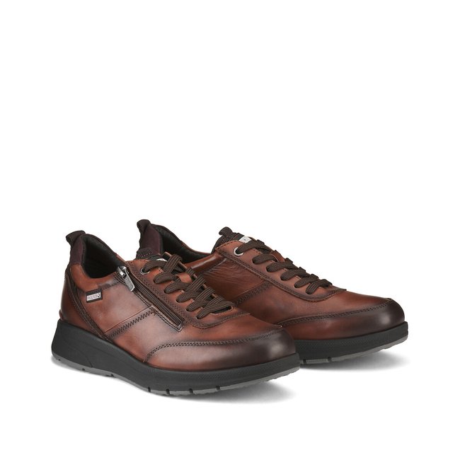 Cordoba Leather Zipped Trainers, brown, PIKOLINOS
