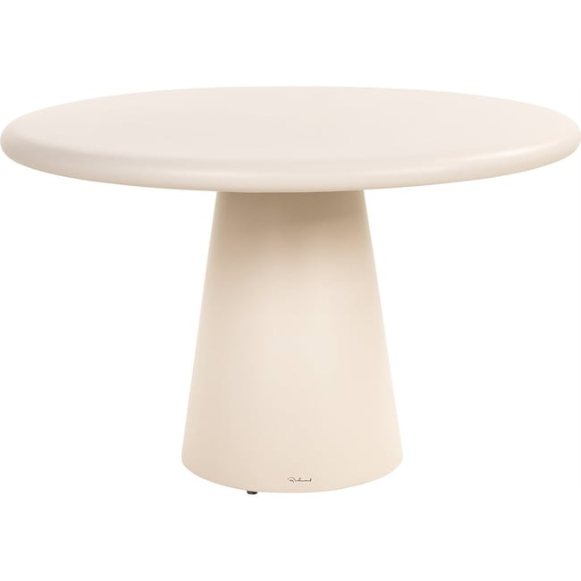 Table ronde contemporaine en ciment et fer Couleur sable clair naturel <span itemprop=