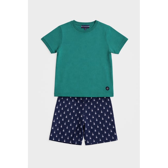 Pyjama short Kids bateaux - coton léger yvi-bateaux <span itemprop=