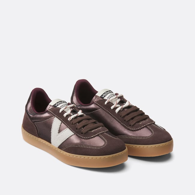 Baskets en cuir Berlin Metal marron <span itemprop=