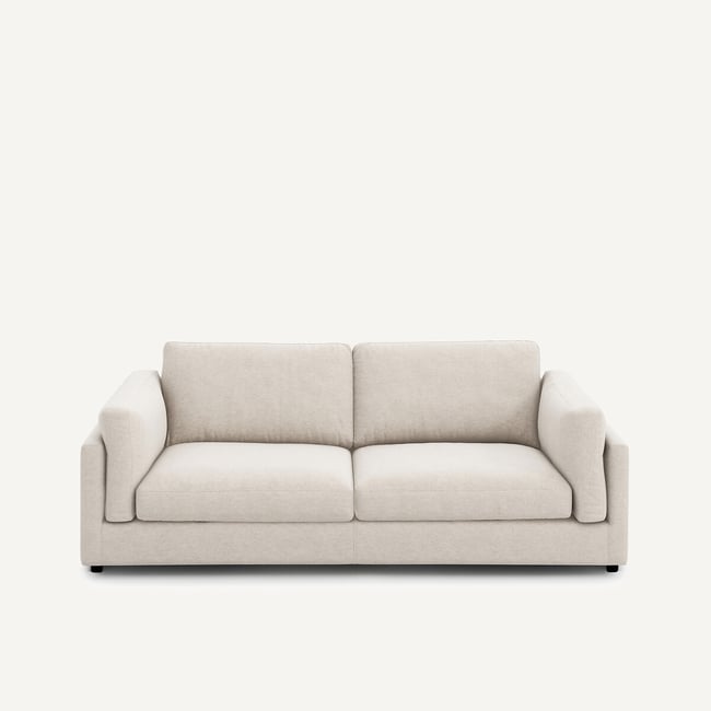 Schlafsofa, aus meliertem Leinen, CÉSAR elfenbein <span itemprop=